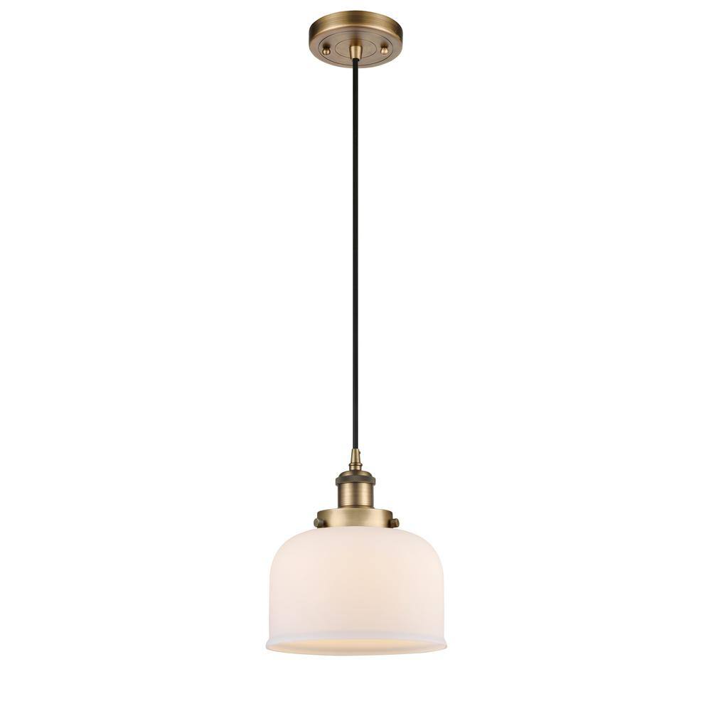 Bell 1-Light Brushed Brass Bowl Pendant Light with Matte White Glass Shade price history on PriceWatchPro
