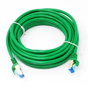 20 ft. Cat 7 Round High-Speed Ethernet Cable Green