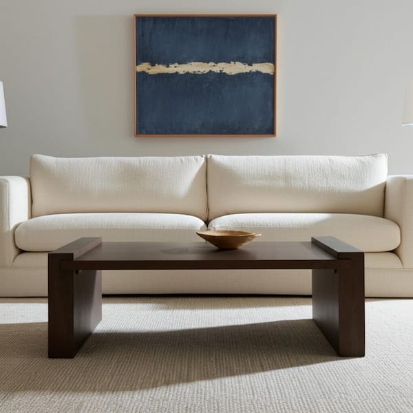 48.00 in. Dark Brown Rectangle Solid Wood Coffee Table