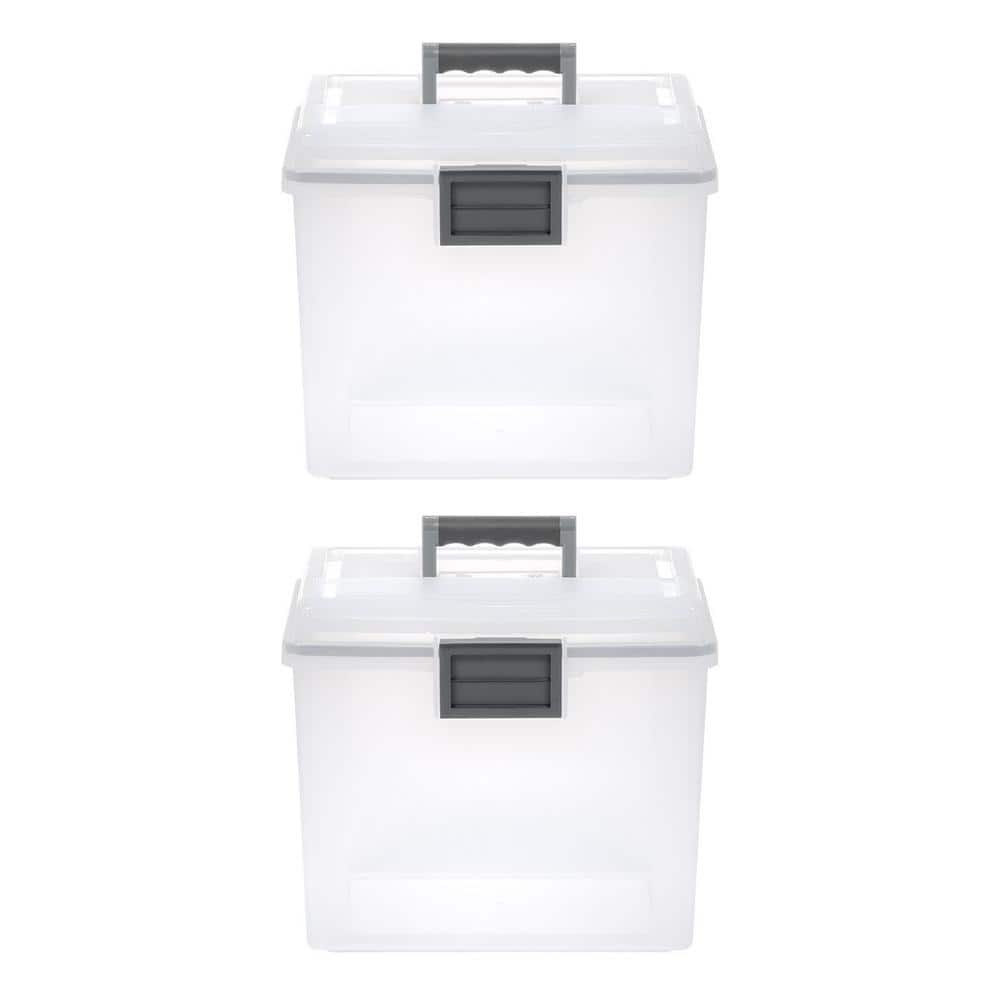 2 Pack, Clear IRIS Letter Size Portable Weathertight File Box, 