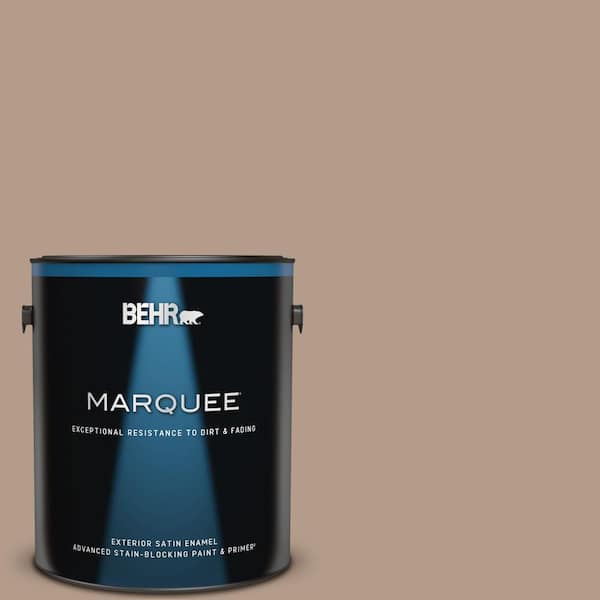 BEHR MARQUEE 1 gal. #PMD-77 Rich Taupe Satin Enamel Exterior Paint & Primer