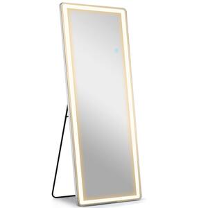 26 in. W x 71 in. H LED Light Rectangular Frameless Rectangle Full Length Mirror Floor Mirror with 3 Colors