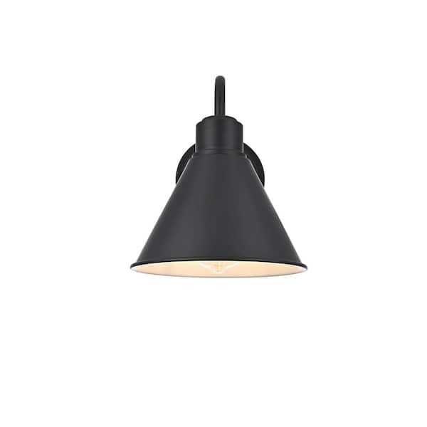 10 in. Black Outdoor Hardwired Wall Sconce with No Bulbs Included