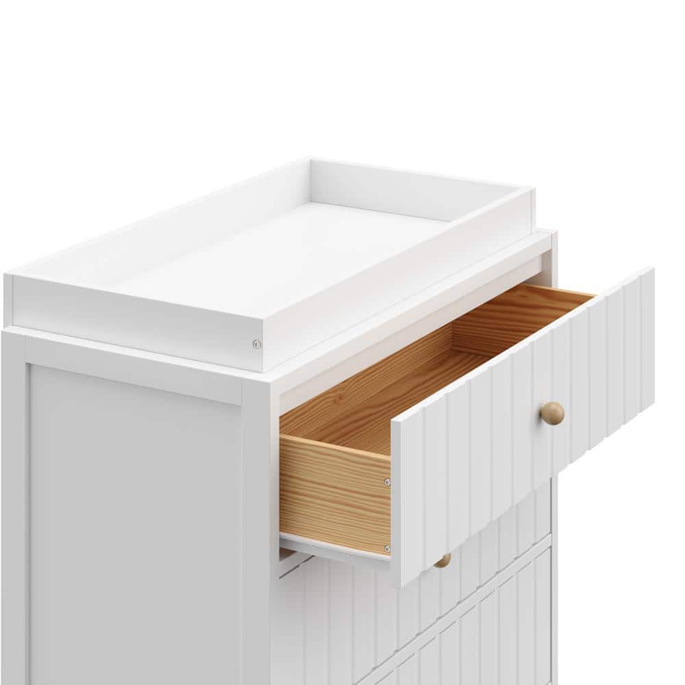 White 3-Drawer Chest with Changing Table Topper