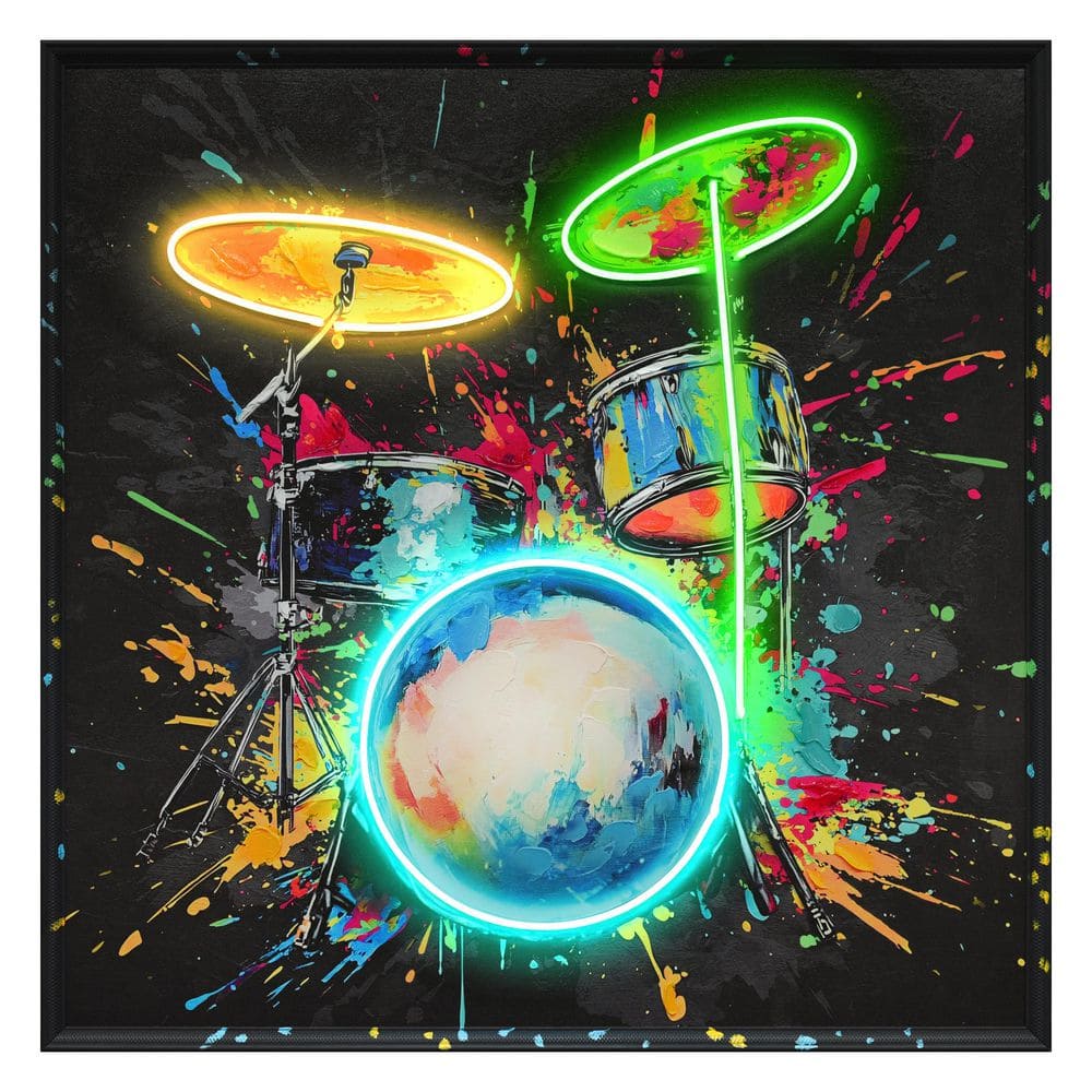 Classy Art 1-Piece Framed Mixed Media Music Wall Art 37 in. x 37
