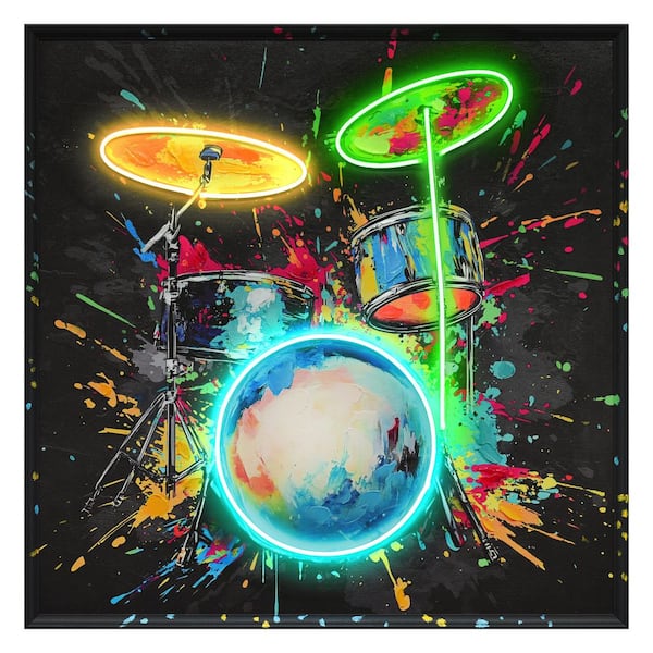 Classy Art 1-Piece Framed Mixed Media Music Wall Art 37 in. x 37