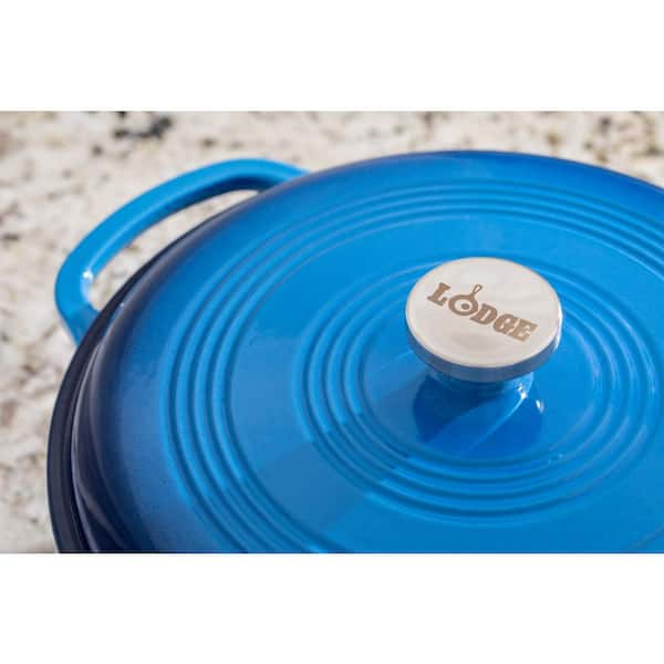 Lodge Color Enamel Cast Iron 7.5 qt Dutch Oven - Caribbean Blue