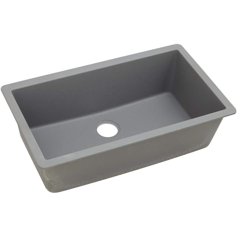 Elkay Quartz Classic Undermount Composite 33 in. Single Bowl Kitchen ...