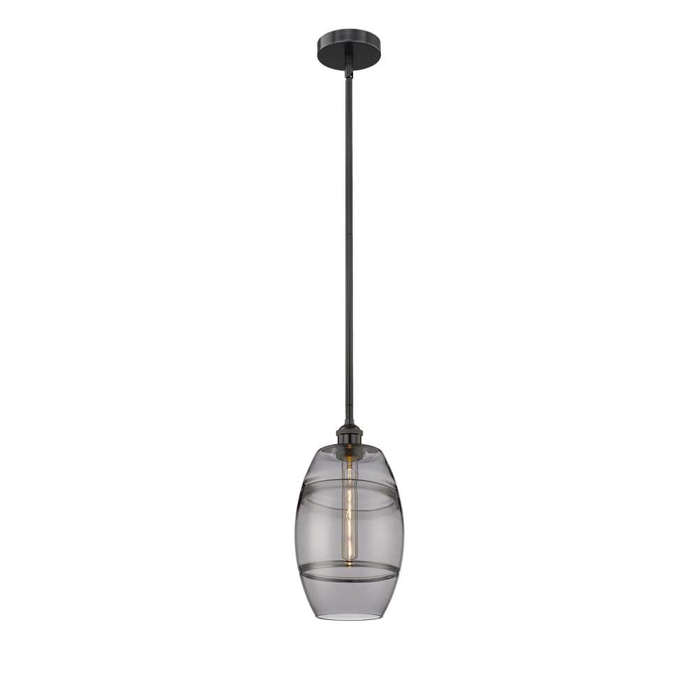Vaz 100-Watt 1-Light Matte Black Standard Mini Pendant Light with Painted Glass Shade, No Bulbs Included price history on PriceWatchPro