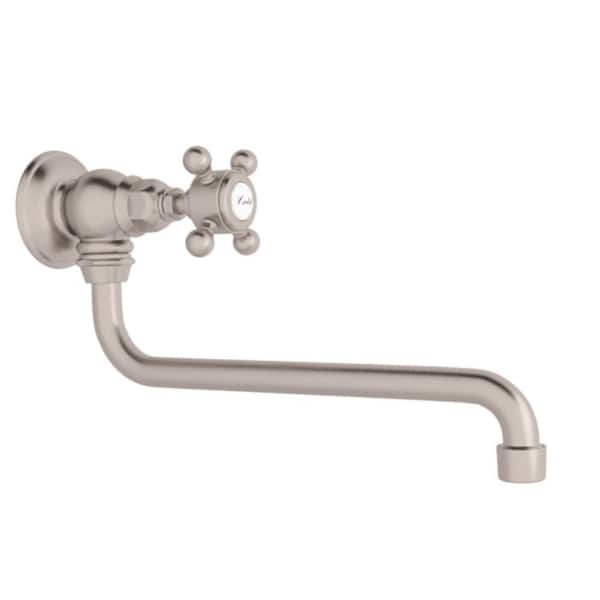 Rohl Italian Kitchen Satin Nickel 2-Handle Wall-Mount Pot Filler Handle Kitchen Faucet Rohl Italian Kitchen Satin Nickel 2-Handle Wall-Mount Pot Filler Handle Kitchen Faucet