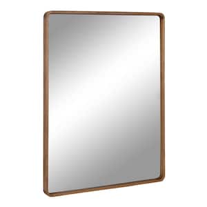 Valenti 24.00 in. W x 30.00 in. H Rustic Brown Rectangle Mid-Century Framed Decorative Wall Mirror