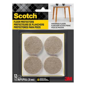 1.5 in. Beige Round Surface Protection Felt Floor Pads (12-Pack)