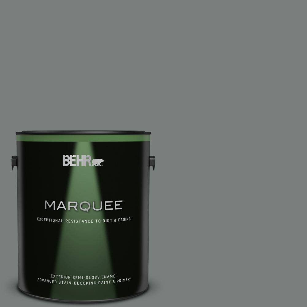 BEHR MARQUEE 1 gal. PPU2518 Shutter Gray SemiGloss Enamel Exterior Paint & Primer 545301