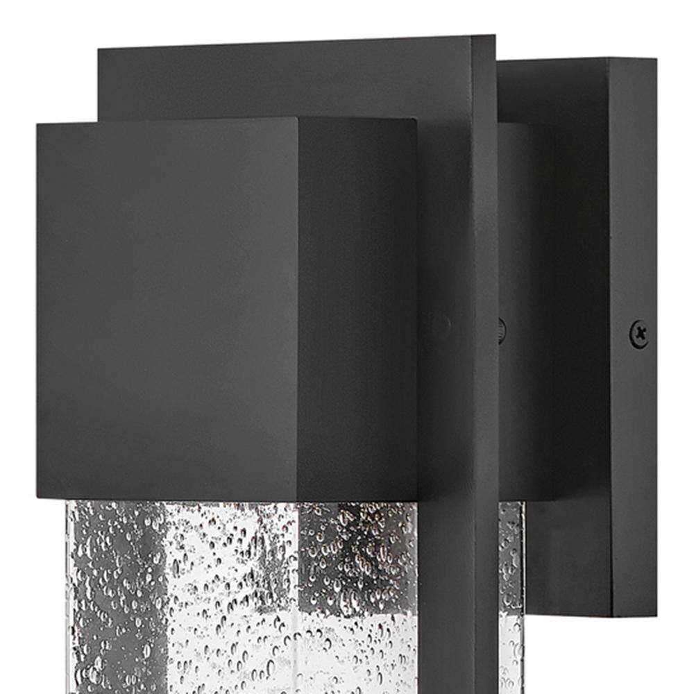 Alex Black Dimmable Outdoor Wall Lantern with Clear Seedy Glass