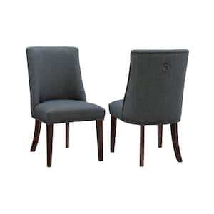 Alessio Grey Linen Like Polyester Upholstered Dining Chair (Set of 2)