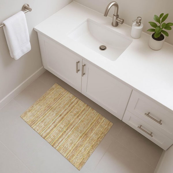 Mayfield Premium Machine Washable Abstract AMF1653 Wheat 2 ft. x 3 ft. Area Rug