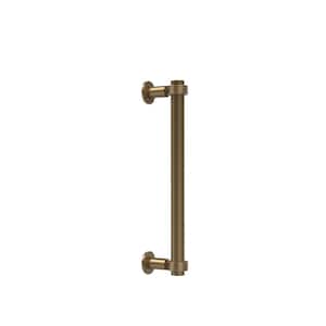 Contemporary 12 in. Back to Back Shower Door Pull with Grooved Accent in Brushed Bronze