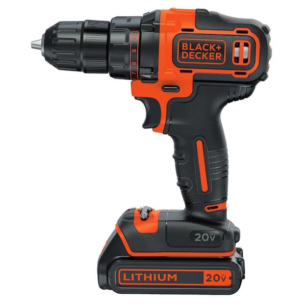 BLACK+DECKER 20V MAX Lithium-Ion Cordless 3/8 in. Drill/Driver with Battery  1.5Ah and Charger BDCDD220C - The Home Depot