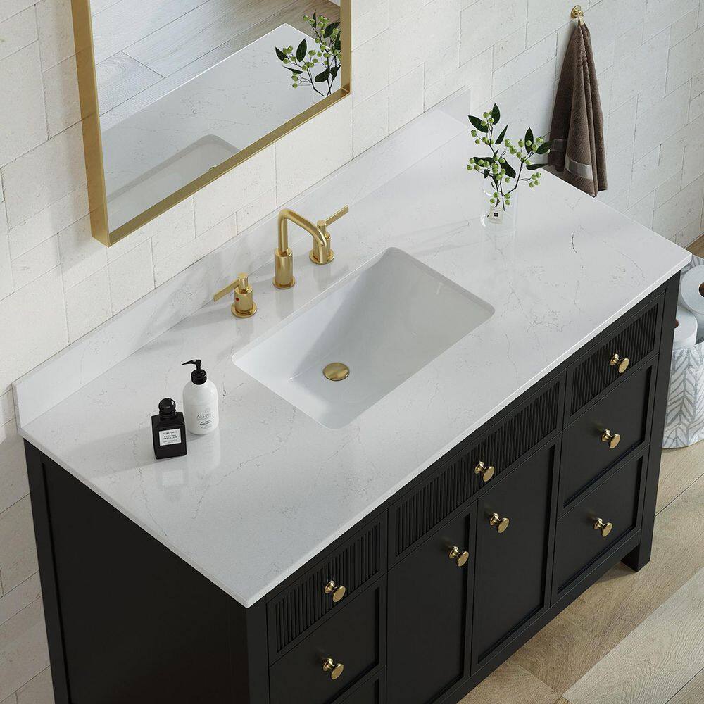 Bianco Bella 49'' White Quartz Undermount Single Sink Vanity Top