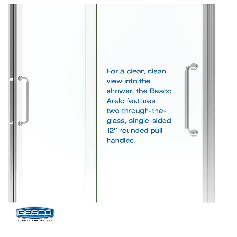 Arelo 56" - 60" W x 72" H Clear Glass Chrome Sliding Shower Door