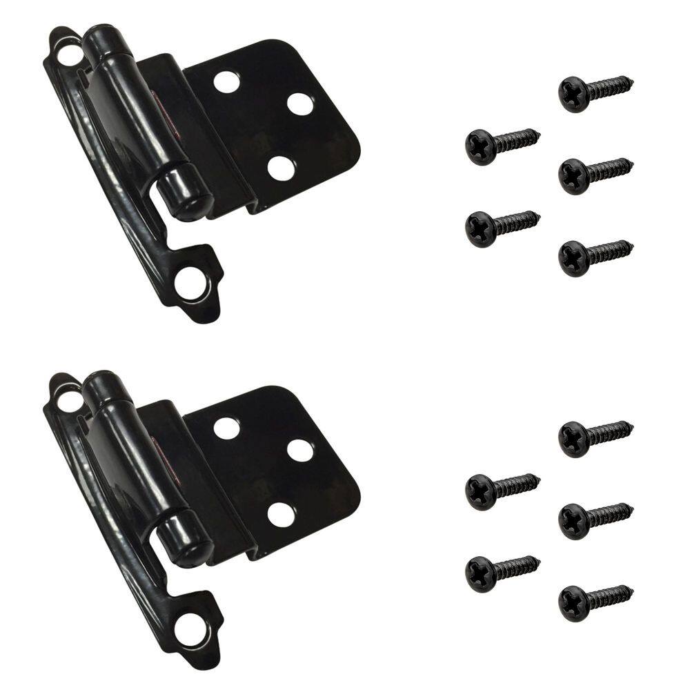 (2-Pack) Black Semi-Concealed Self-Closing 3/8 in. Overlay for Face Frame Cabinet Hinge price history on PriceWatchPro