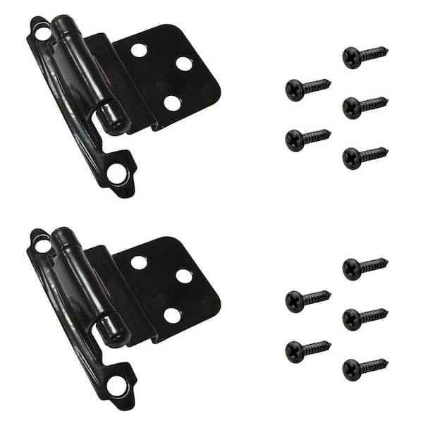 Richelieu Hardware (2-Pack) Black Semi-Concealed Self-Closing 3/8 in. Overlay for Face Frame Cabinet Hinge
