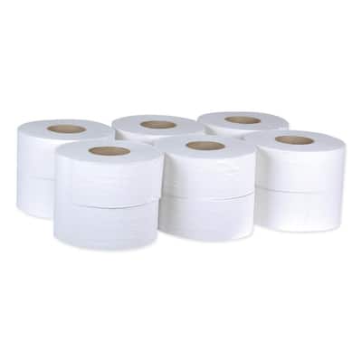 3.48 in. x 1000 ft 2-Ply White Septic Safe Universal Jumbo Toilet Paper (12/Carton)