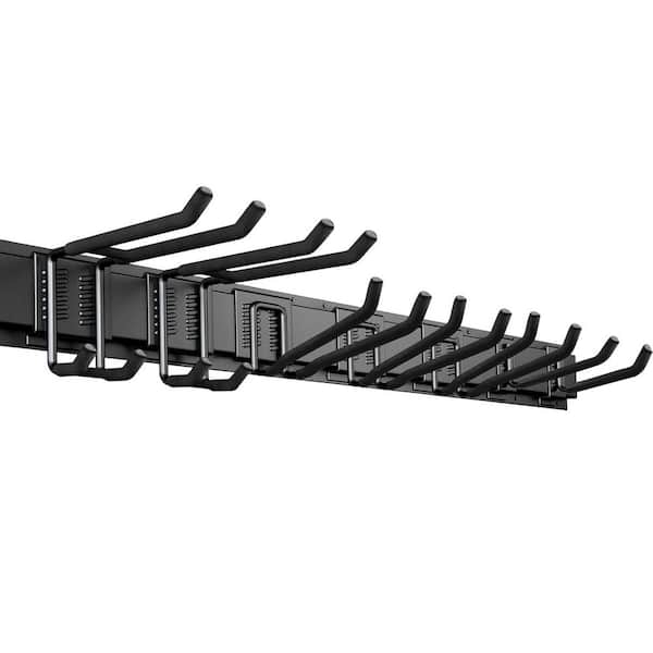 Garage Wall Mount Garden Tool Organizer 48 in. 440 lbs. Heavy Duty Metal Hooks Adjustable Storage Rack System