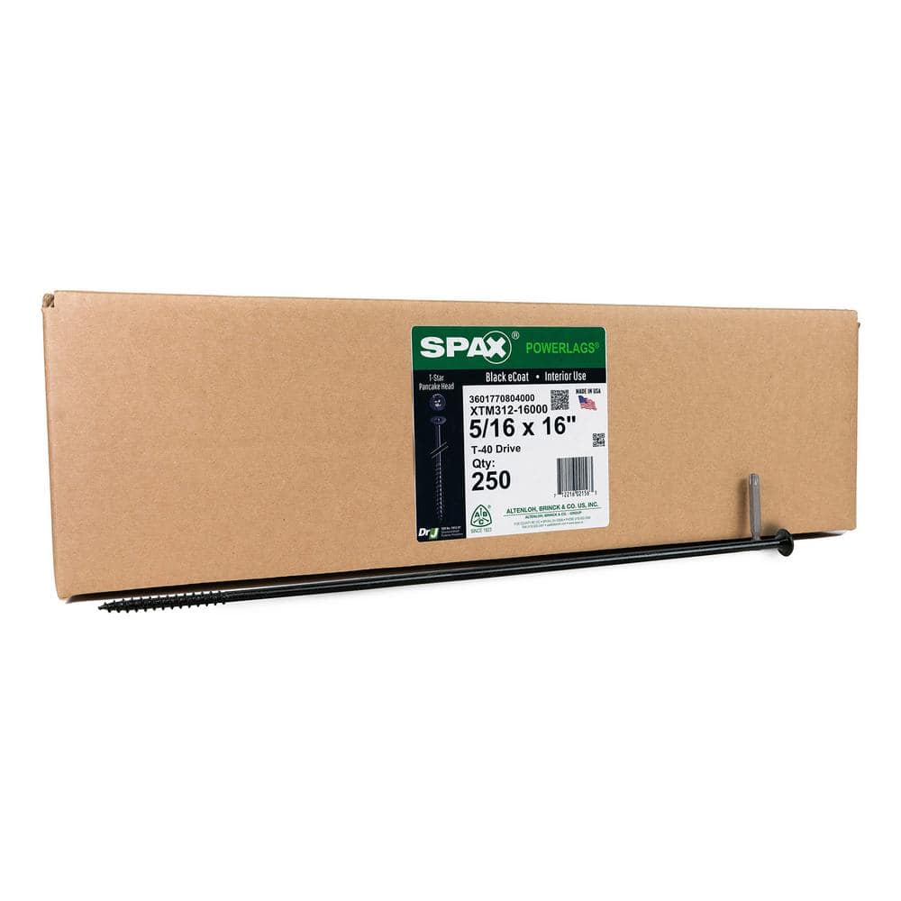 5/16 in. x16 in. Interior Pancake Head Structural Wood Lag Screws Powerlags TorxT-Star(250 Each) Bulk Pail Bit Included price history on PriceWatchPro