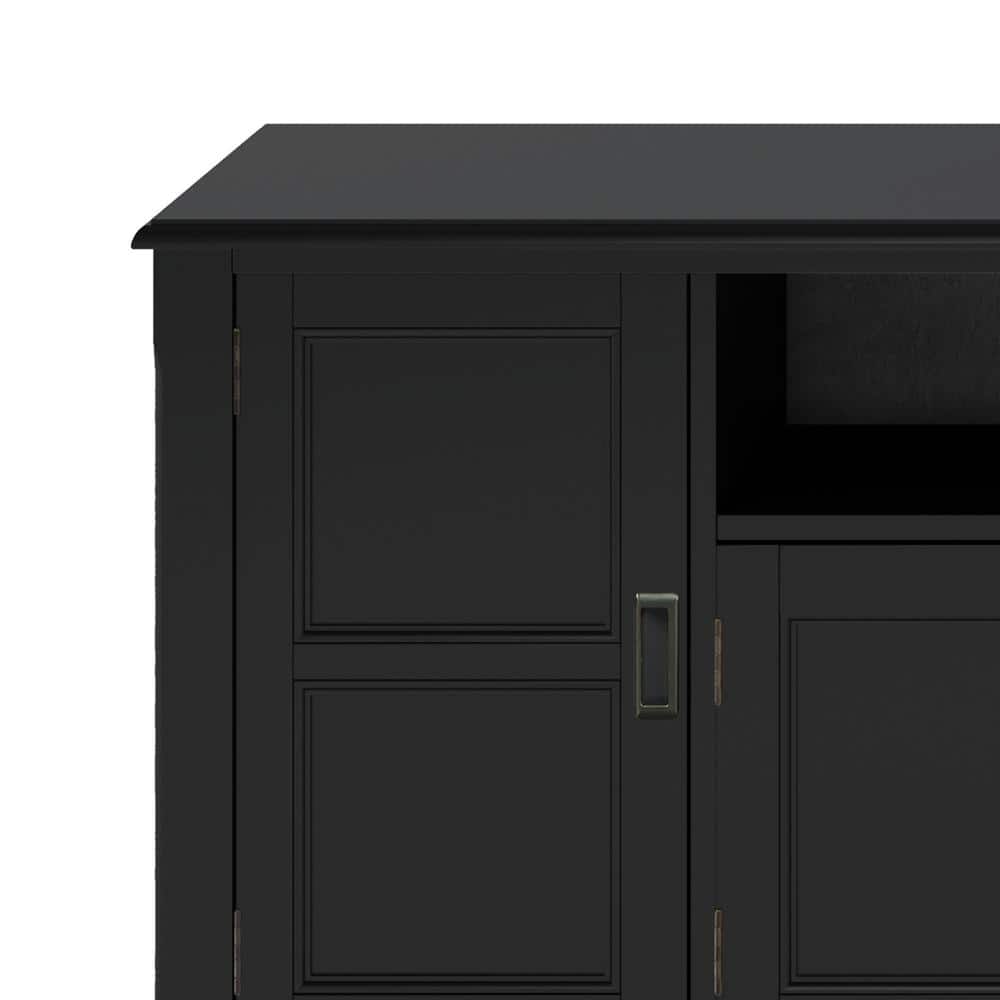 Burlington Black Solid Wood 72" TV Media Stand with Cabinets