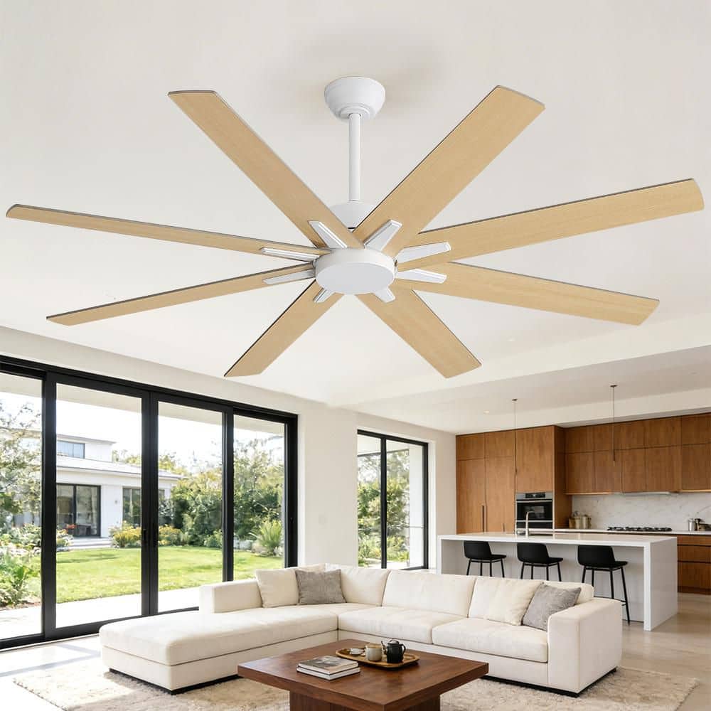 64 in. 8-Plywood Double-Sided Driftwood Blades Indoor Standard White Ceiling Fan with Remote Down-Rod Mount price history on PriceWatchPro