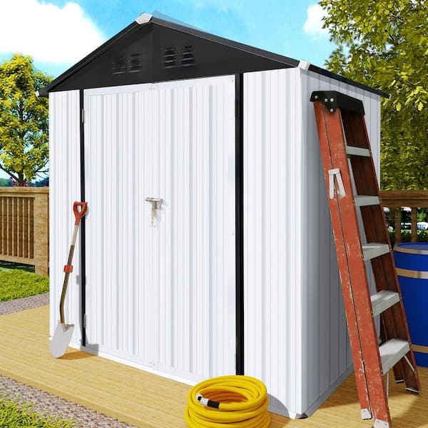 4 ft. W x 6 ft. D Metal Storage Shed with Vents for Garden and Backyard (20 sq. ft.)