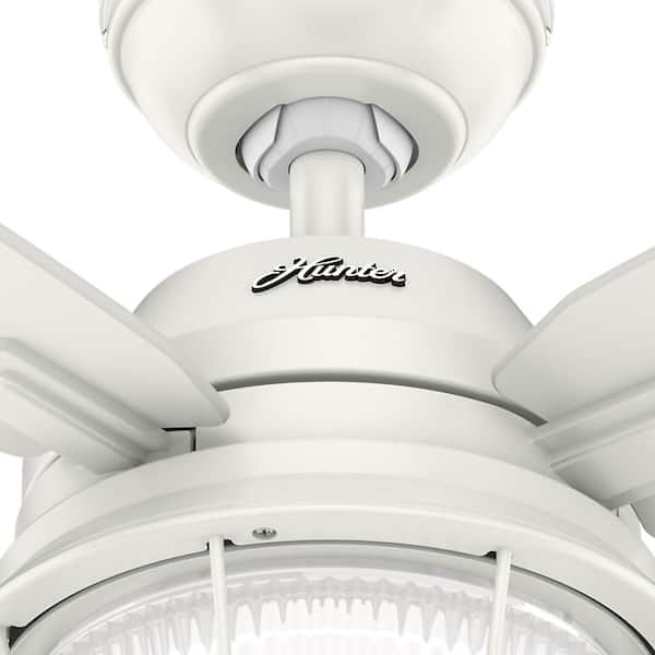 Hunter - Ocala 52 in. LED Indoor/Outdoor Fresh White Ceiling Fan with Light