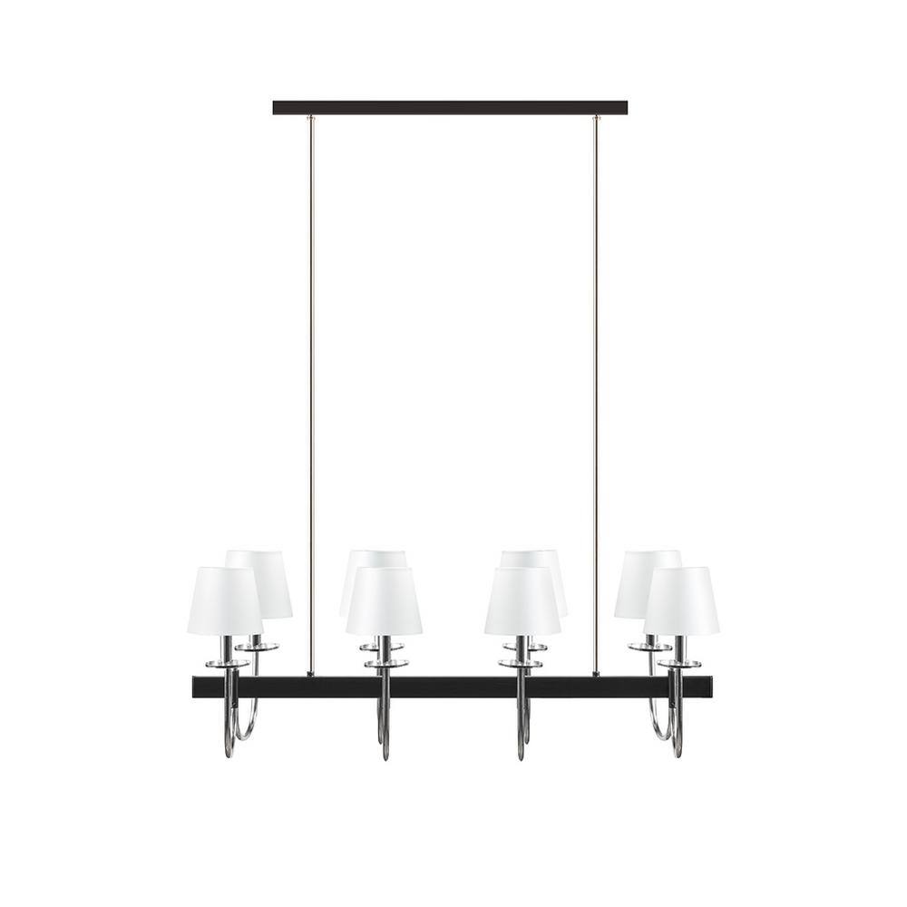 Light Pro 8-Light Black Traditional Pendant Light with Drum Shades for Dining Room (No Bulbs Included) price history on PriceWatchPro