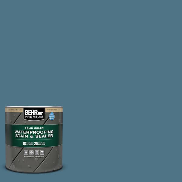 1 qt. #SC-107 Wedgewood Solid Color Waterproofing Exterior Wood Stain and Sealer