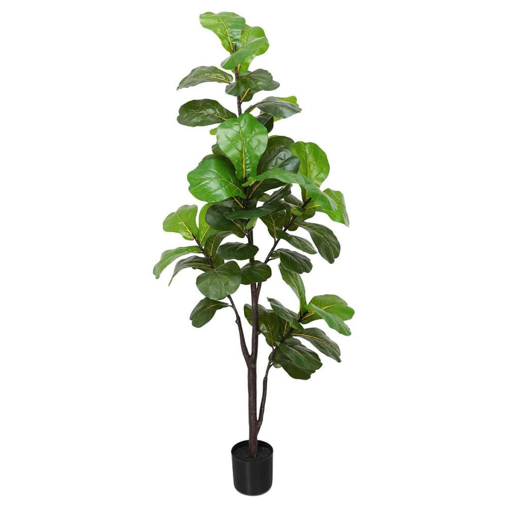 6 ft. Artificial Fiddle Leaf Fig Tree Indoor Outdoor Faux Ficus lyrata Silk Plant with Pot for Home Office Decor price history on PriceWatchPro