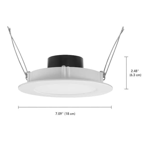 6 in. Slim Retrofit Can Integrated LED Adjustable CCT Dimmable Recessed Light for Kitchen Bathroom Living Rooms, White