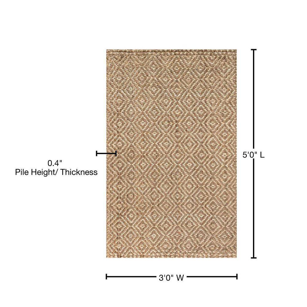 Hira Natural Diamond Pattern Chunky Jute Area Rug