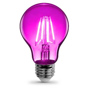 25-Watt Equivalent A19 Dimmable Filament Pink Colored Glass E26 Medium Base LED Light Bulb (6-Pack)