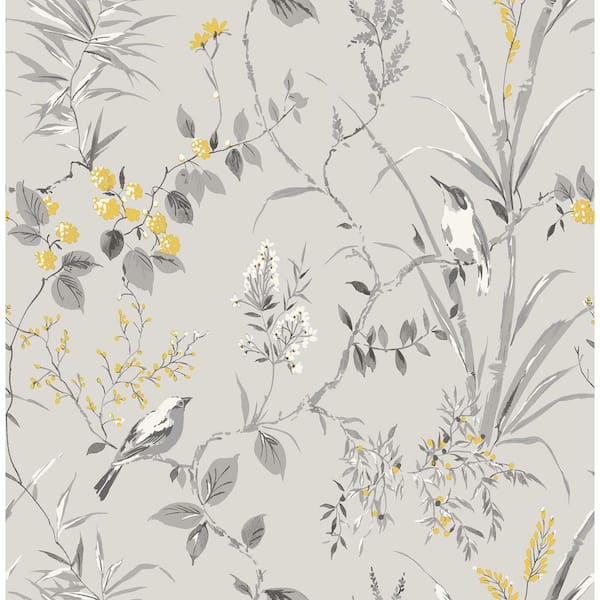 Fine Decor Mariko Gray Botanical Non-Pasted Wallpaper, 56.4 sq. ft.