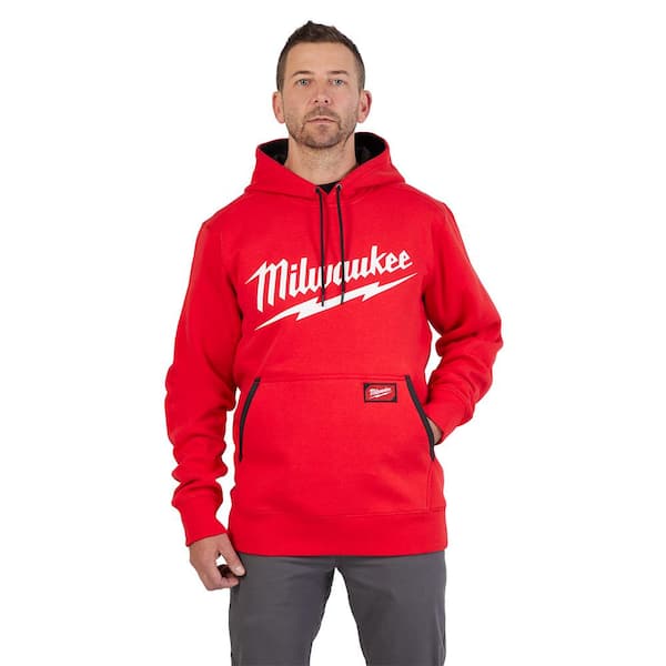 Milwaukee Men's 2X-Large Red Midweight Long-Sleeve Pullover Hoodie