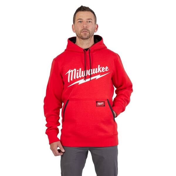 Milwaukee Men's Small Red Midweight Long-Sleeve Pullover Hoodie