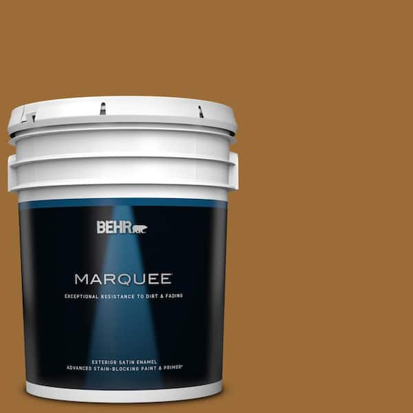 BEHR MARQUEE 5 gal. #PPU6-01 Curry Powder Satin Enamel Exterior Paint & Primer