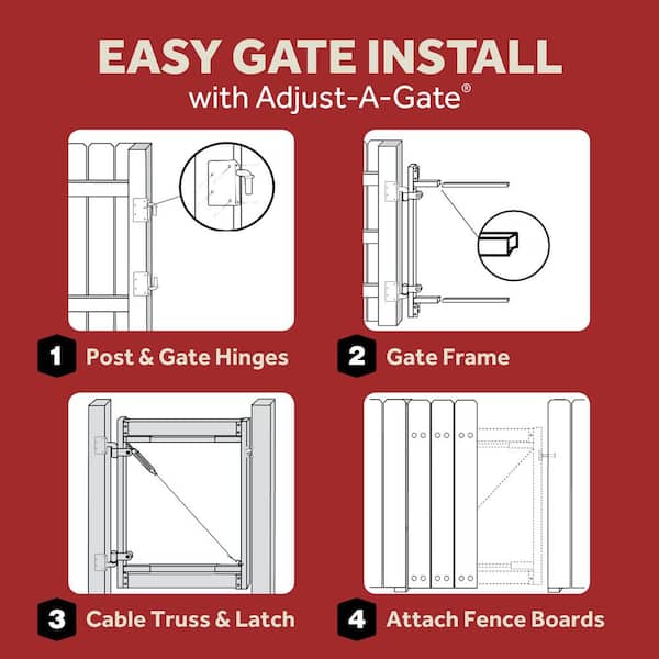 Adjust-a-Gate 60-96 in. W x 60 in. H Steel Gate Frame Kit, Original Wide Width Full Frame Gate Kit
