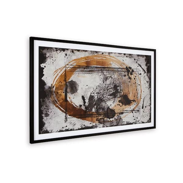 Benjara Black, Caramel, Tan and White Abstract Wooden Wall Art Decor