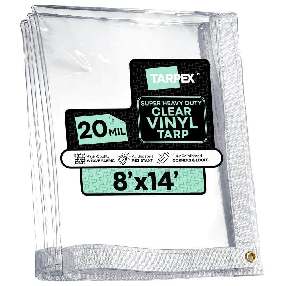 Tarpex Super Heavy-Duty 20 Mil Transparent PVC Tarp 8 ft. x 14 ft