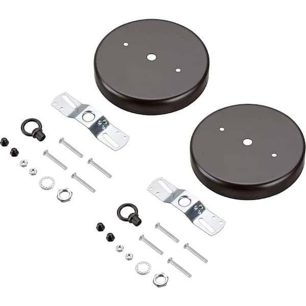 Unbranded 5-1/8 in. Dia with Loop and 7/16 in. Center Hole Oil Rubbed Bronze Finish Chandelier Fixture Canopy Kit (2-Pack)