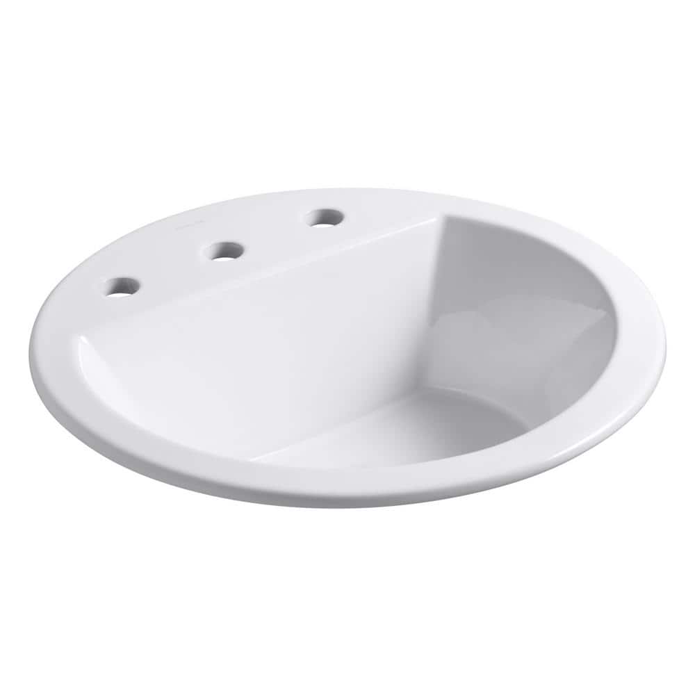 Bryant White Ceramic Oval Drop-In Bathroom Sink