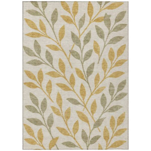Chantille Machine Washable Indoor/Outdoor Abstract ACN3033 Ivory 8 ft. x 10 ft. Area Rug