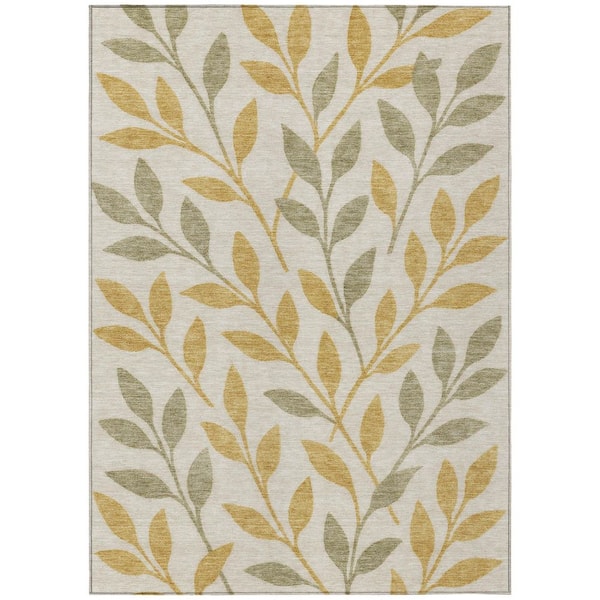 Chantille Machine Washable Indoor/Outdoor Abstract ACN3033 Ivory 9 ft. x 12 ft. Area Rug